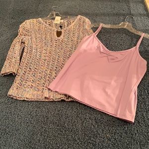 St John Spirt Lavender Tank and Crochet Sweater
